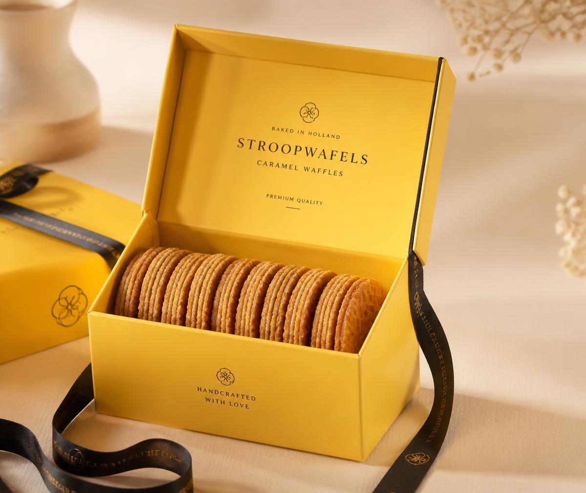 Gele DODO cadeaudoos met stroopwafels